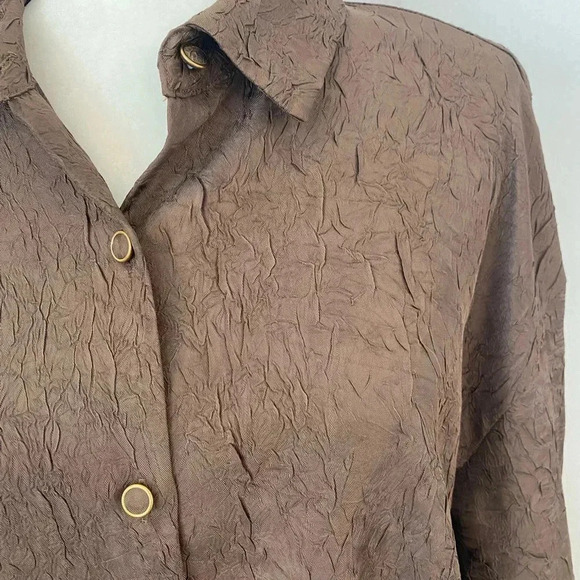 House of Harlow 1960 Women's Textured Long Sleeve Button-Up Shirt - Picture 2 of 7